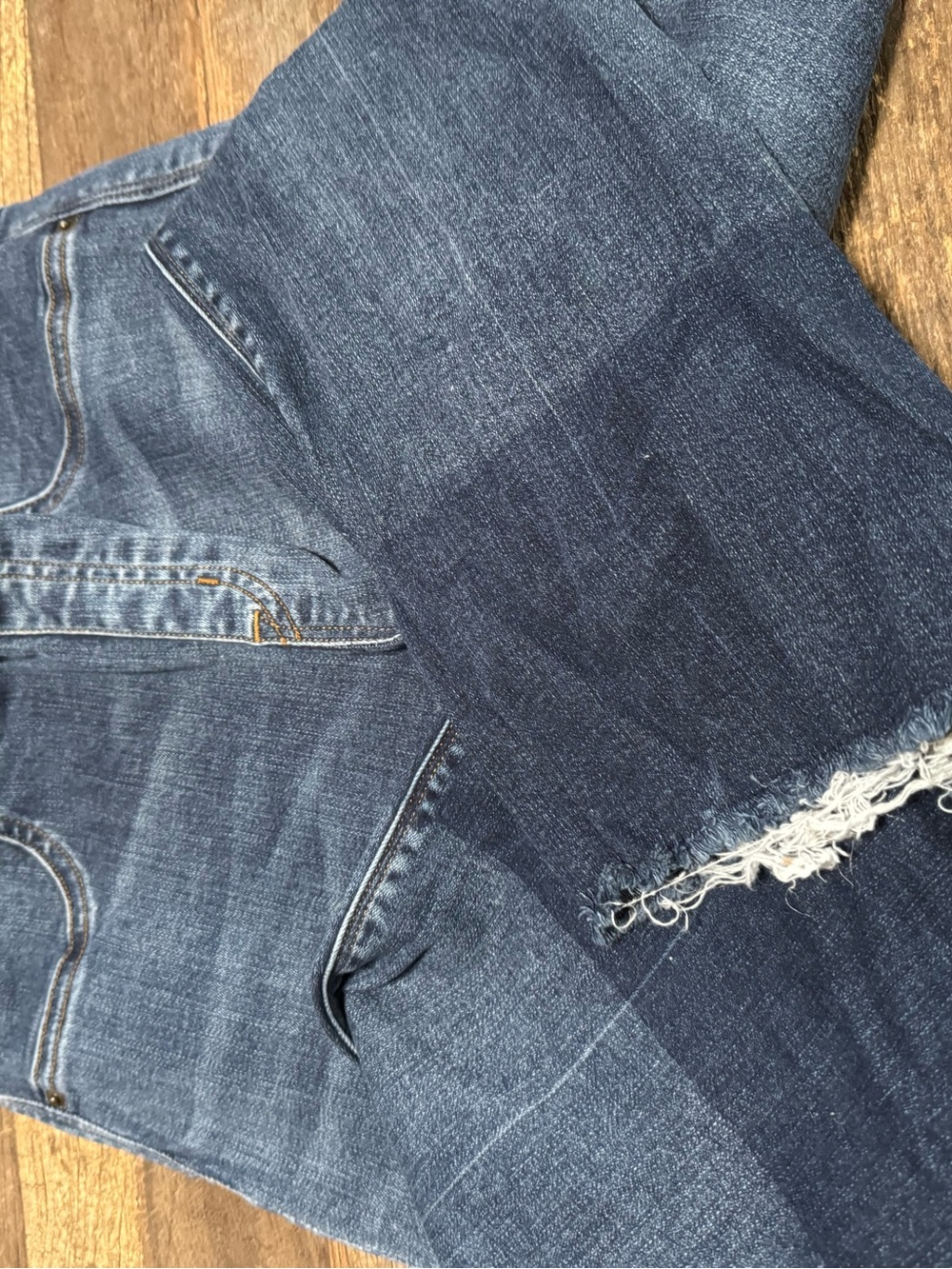 SPANX Women's Dark Blue Distressed Jeans